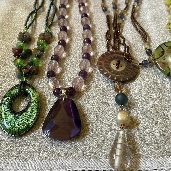 Lot of 5 fashion multicolor handcrafted stone glass crystal green purple lime - Picture 7 of 14